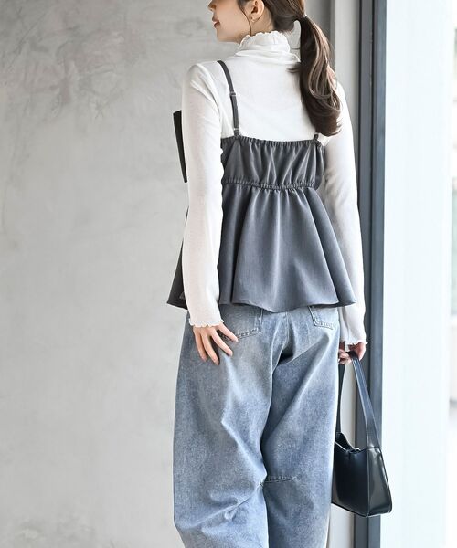 rps（アールピーエス）の「リボンビスチェ（キャミソール・レディース・ブラック/杢グレー/ネイビー/モカ・フリー）」の15枚目の写真