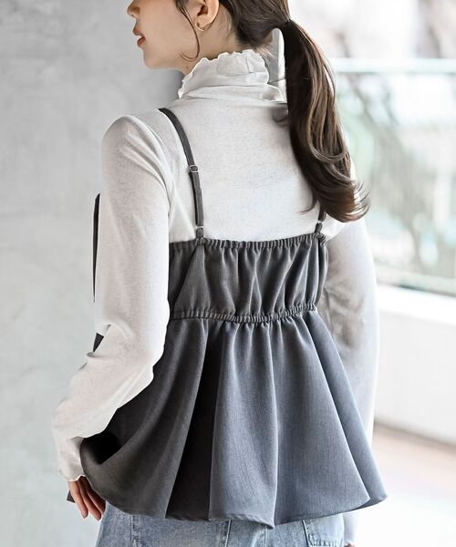 rps（アールピーエス）の「リボンビスチェ（キャミソール・レディース・ブラック/杢グレー/ネイビー/モカ・フリー）」の19枚目の写真