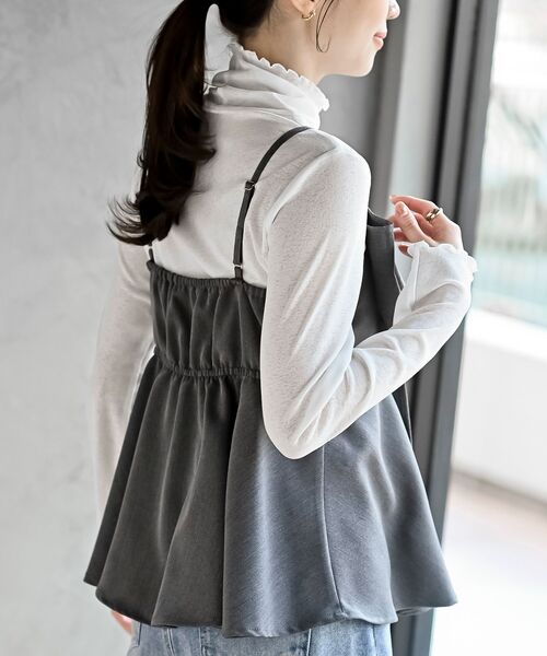 rps（アールピーエス）の「リボンビスチェ（キャミソール・レディース・ブラック/杢グレー/ネイビー/モカ・フリー）」の20枚目の写真