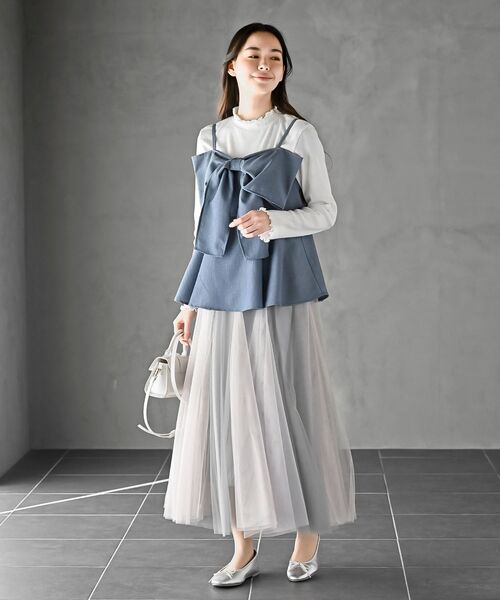 rps（アールピーエス）の「リボンビスチェ（キャミソール・レディース・ブラック/杢グレー/ネイビー/モカ・フリー）」の22枚目の写真