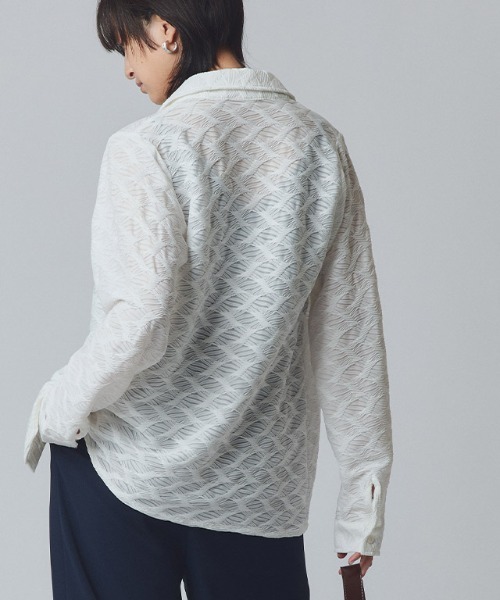 ブラウス シャツ 「RASW」カットレースジャカードシャツ レディース Pierrot｜[RASW]カットレースジャカードシャツ | Rakuten