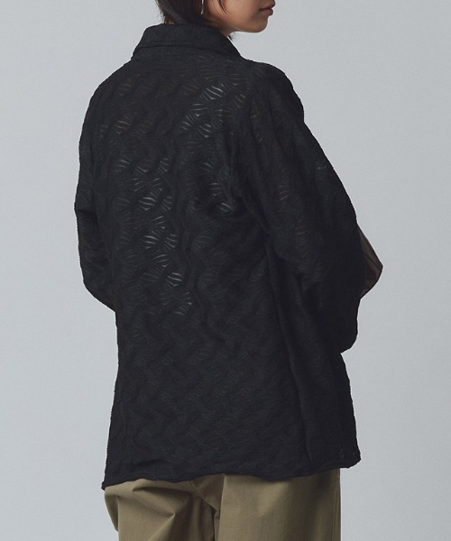 RASW（ラス）の「[RASW]カットレースジャカードシャツ（シャツ/ブラウス・レディース・ブラック/オフホワイト・M）」の13枚目の写真