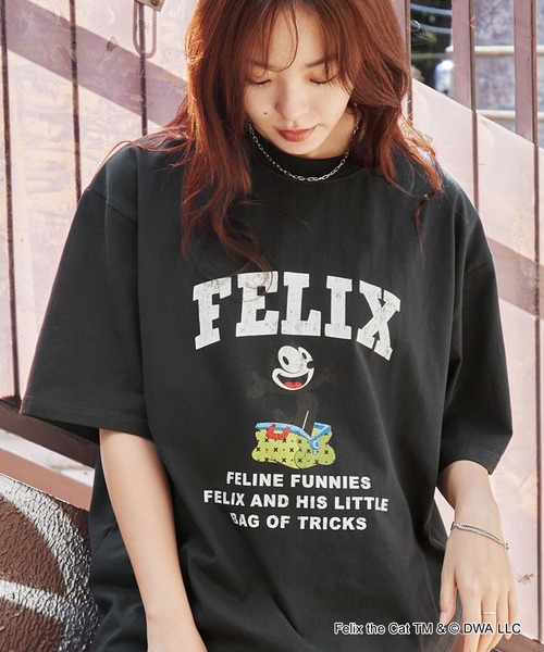 FELIX】別注 ヴィンテージライク グラフィックロゴ 刺繍半袖Tシャツ