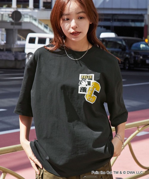 FELIX】別注 ヴィンテージライク グラフィックロゴ 刺繍半袖Tシャツ