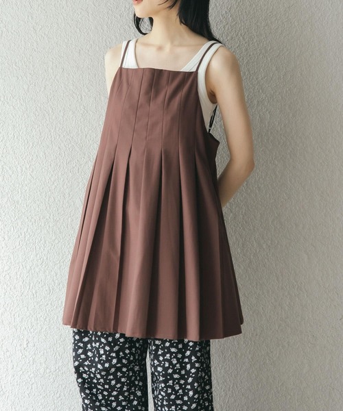 み*ん様 【KBF】タックプリーツミニワンピース/ブラウン/新品/週末まで出品 セール】タックプリーツミニワンピース（ワンピース）｜KBF