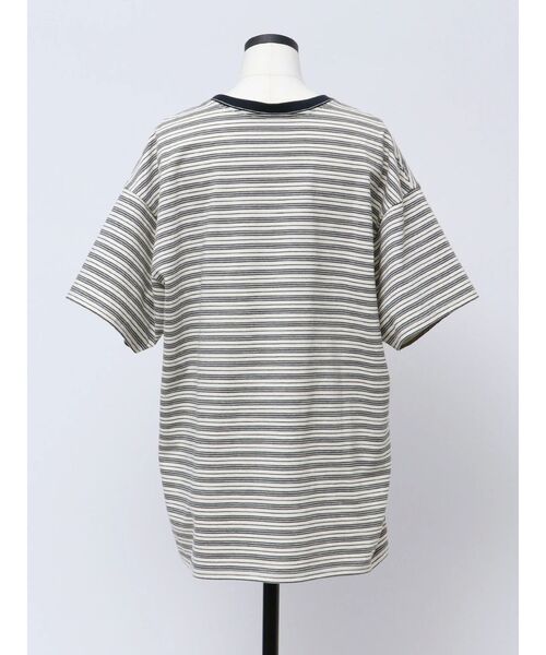 VEQUM(VEQUM)の「【VEQUM】HIGH GAUGE BORDER T SHIRT(Tシャツ/カットソー・レディース・ネイビー/グリーン/アイボリー・FREE)」の4枚目の写真