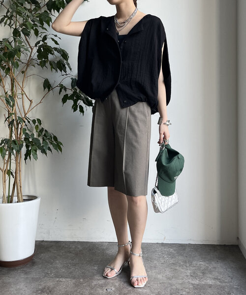 DouDou（ドゥドゥ）の「【WEB限定】リネンライクジレ（ベスト・レディース・オフホワイト/ベージュ/ブラック・FREE）」の14枚目の写真