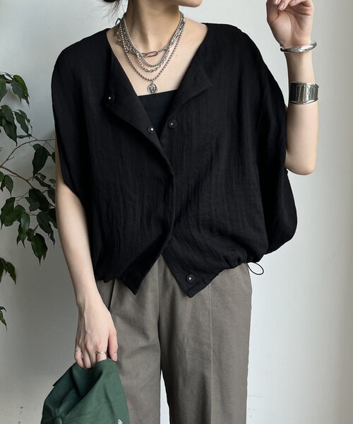 DouDou（ドゥドゥ）の「【WEB限定】リネンライクジレ（ベスト・レディース・オフホワイト/ベージュ/ブラック・FREE）」の19枚目の写真