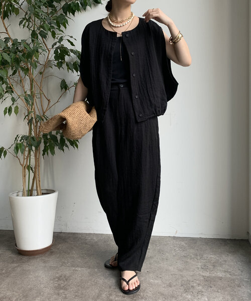 DouDou（ドゥドゥ）の「【WEB限定】リネンライクジレ（ベスト・レディース・オフホワイト/ベージュ/ブラック・FREE）」の20枚目の写真