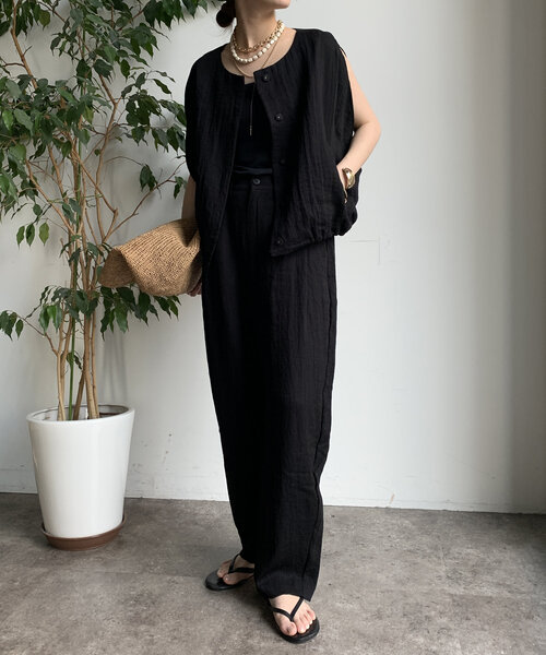 DouDou（ドゥドゥ）の「【WEB限定】リネンライクジレ（ベスト・レディース・オフホワイト/ベージュ/ブラック・FREE）」の22枚目の写真