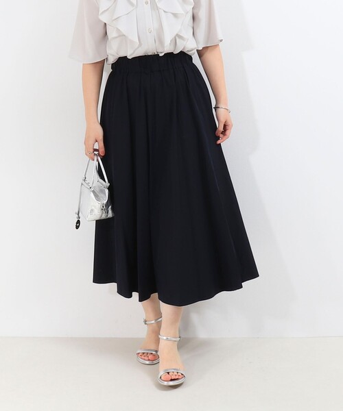 MICO COULIER（ミコクリエ）の「ナイロンストレッチスカート（スカート・レディース・キナリ/ネイビー・38/36）」の2枚目の写真