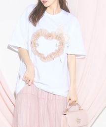 【ZOZO限定】ハートチュール×リボンTシャツ