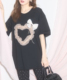 【ZOZO限定】ハートチュール×リボンTシャツ