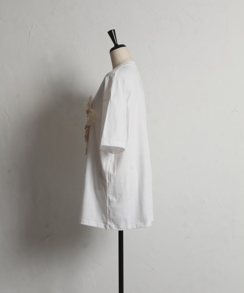 tocco closet(トッコ クローゼット)の「【ZOZO限定】ハートチュール×リボンTシャツ(Tシャツ/カットソー・レディース・ホワイト/ブラック・M)」の22枚目の写真