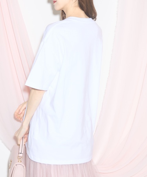 tocco closet(トッコ クローゼット)の「【ZOZO限定】ハートチュール×リボンTシャツ(Tシャツ/カットソー・レディース・ホワイト/ブラック・M)」の10枚目の写真