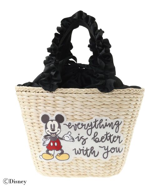 ☆SALE ☆ミッキー型黒かごバッグ DISNEY COLLECTIONミッキーマウス/ラタンバッグ ナチュラル