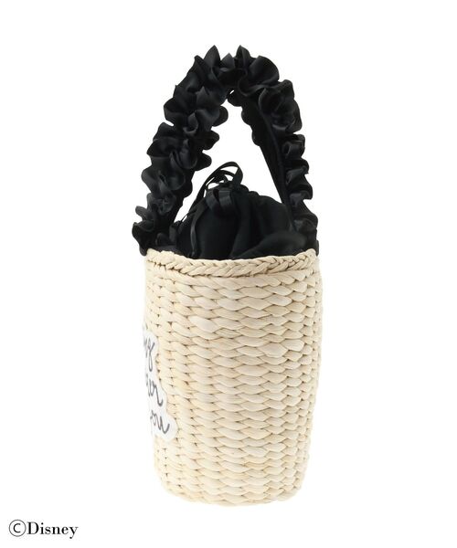 Disney（ディズニー）の「Mickey Mouse/フリルハンドルカゴバッグ（かごバッグ・レディース・ブラック・FREE）」の3枚目の写真