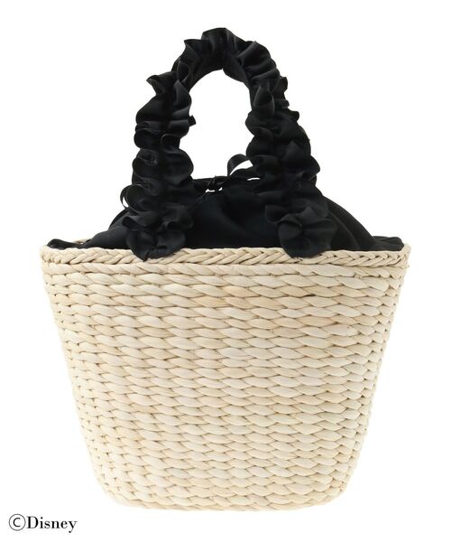 KARRY ミッキー耳付きかごバッグ ブラック Mickey Mouse Damier Checkered Tote Bagbasket picnic shopping