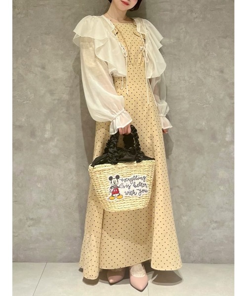 Disney（ディズニー）の「Mickey Mouse/フリルハンドルカゴバッグ（かごバッグ・レディース・ブラック・FREE）」の7枚目の写真