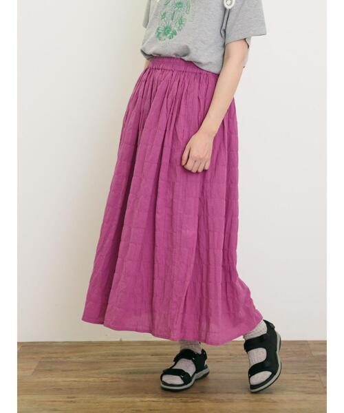 Samansa Mos2（サマンサ モスモス）の「柄アソートギャザースカート（スカート・レディース・オフホワイト/ブラック/ピンク/パープル・F）」の6枚目の写真