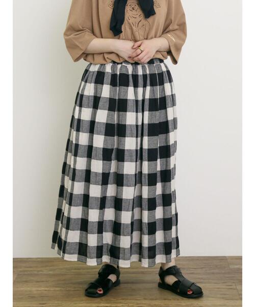 Samansa Mos2（サマンサ モスモス）の「柄アソートギャザースカート（スカート・レディース・オフホワイト/ブラック/ピンク/パープル・F）」の10枚目の写真