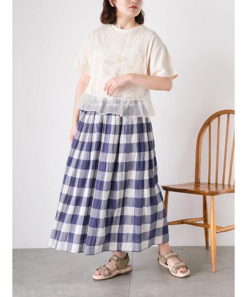 Samansa Mos2（サマンサ モスモス）の「柄アソートギャザースカート（スカート・レディース・オフホワイト/ブラック/ピンク/パープル・F）」の21枚目の写真