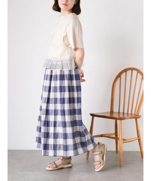 Samansa Mos2（サマンサ モスモス）の「柄アソートギャザースカート（スカート・レディース・オフホワイト/ブラック/ピンク/パープル・F）」の22枚目の写真