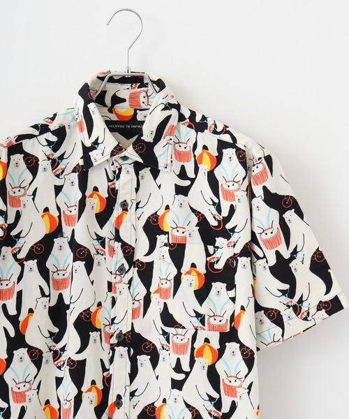 FUNALIVE(ファンアライブ)の「Animal print regular collar short sleeve shirt / アニマルプリント レギュラーカラー半袖シャツ unisex(シャツ/ブラウス・メンズ・グレー/ブラック/カラフル/ブラック系1/ベージュ/ホワイト系1/ホワイト・M/L)」の4枚目の写真