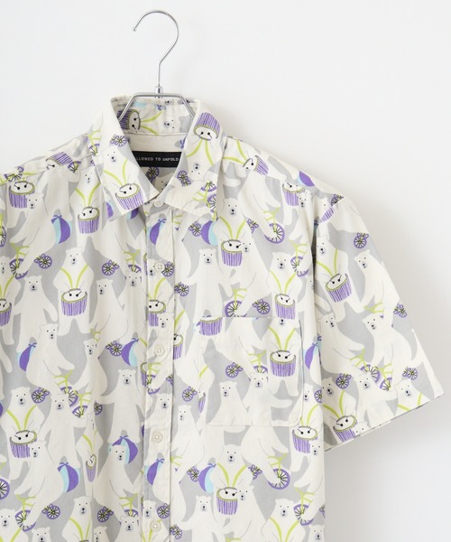 FUNALIVE(ファンアライブ)の「Animal print regular collar short sleeve shirt / アニマルプリント レギュラーカラー半袖シャツ unisex(シャツ/ブラウス・メンズ・グレー/ブラック/カラフル/ブラック系1/ベージュ/ホワイト系1/ホワイト・M/L)」の5枚目の写真
