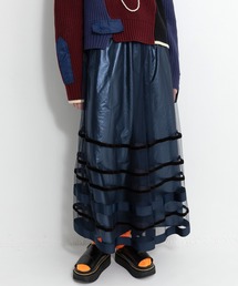 ボーダーチュールスカート