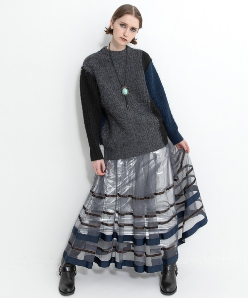 AULA AILA（アウラアイラ）の「ボーダーチュールスカート（スカート・レディース・ブラック/グレー/ネイビー・0）」の20枚目の写真