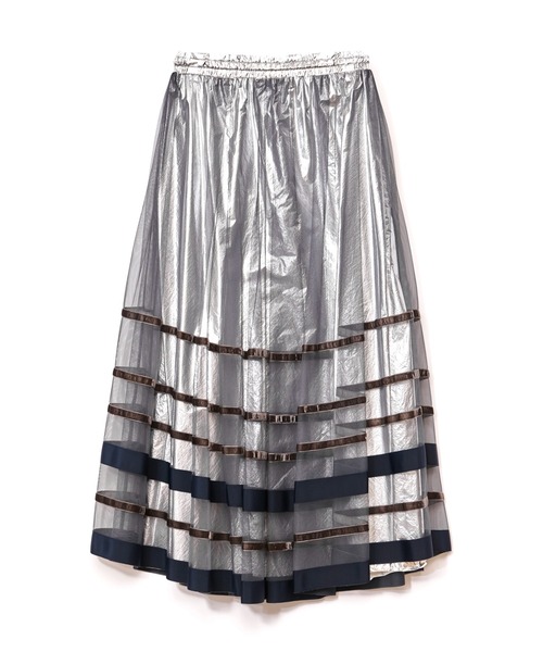 AULA AILA（アウラアイラ）の「ボーダーチュールスカート（スカート・レディース・ブラック/グレー/ネイビー・0）」の4枚目の写真