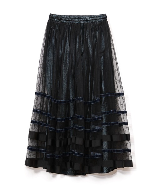 AULA AILA（アウラアイラ）の「ボーダーチュールスカート（スカート・レディース・ブラック/グレー/ネイビー・0）」の7枚目の写真