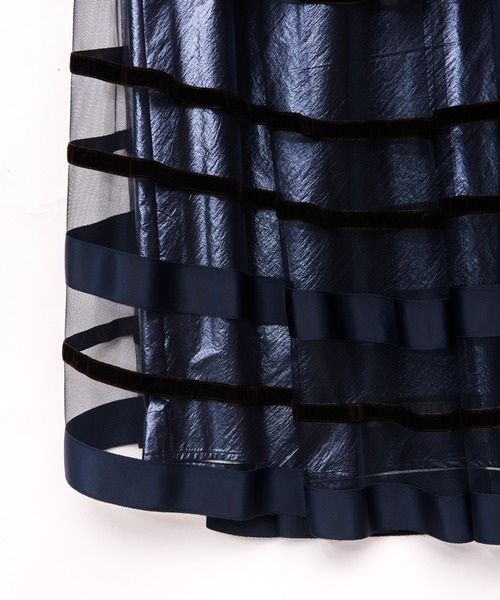 AULA AILA（アウラアイラ）の「ボーダーチュールスカート（スカート・レディース・ブラック/グレー/ネイビー・0）」の10枚目の写真