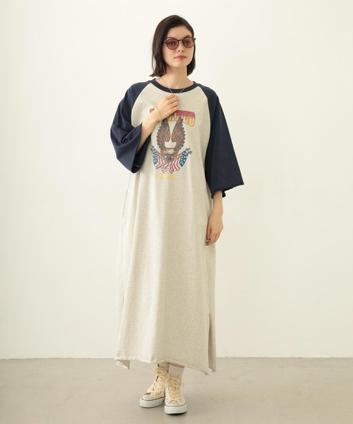 MILKFED.（ミルクフェド）の「EAGLE B/B TEE DRESS（ワンピース・レディース・オートミール/チャコール/ネイビー・ONE SIZE）」の11枚目の写真