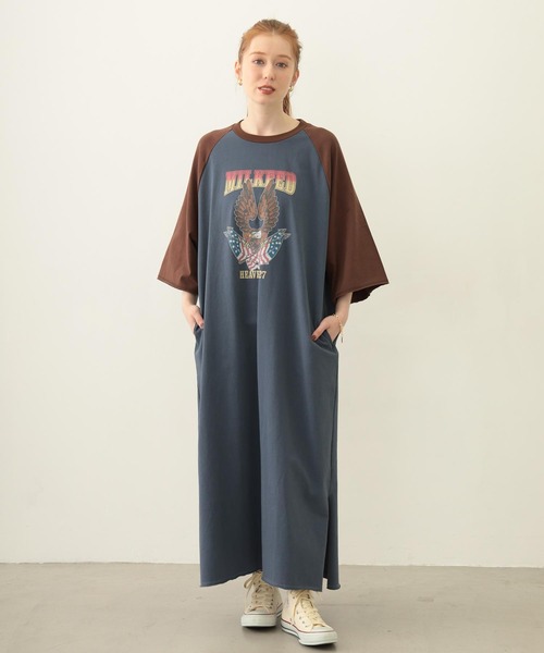MILKFED.（ミルクフェド）の「EAGLE B/B TEE DRESS（ワンピース・レディース・オートミール/チャコール/ネイビー・ONE SIZE）」の16枚目の写真