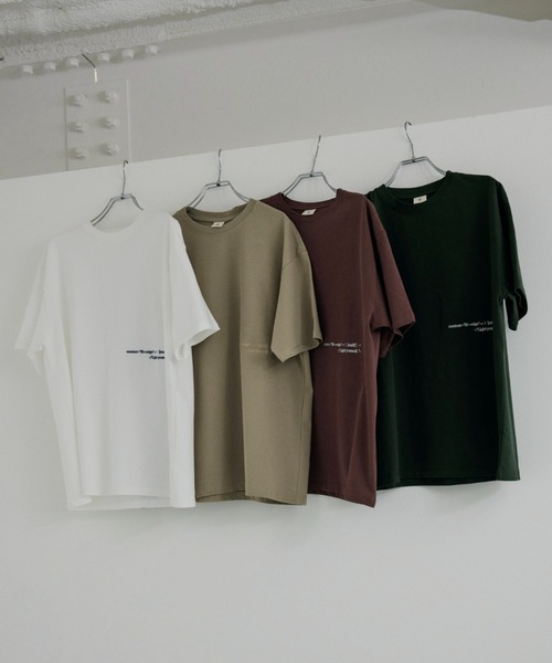 lit（リット）の「Embroidery Loose TEE（Tシャツ/カットソー・レディース・オフホワイト/ダークグリーン/カーキ/ブラウン・FREE）」の2枚目の写真