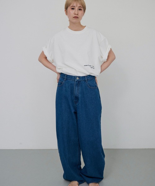 lit（リット）の「Embroidery Loose TEE（Tシャツ/カットソー・レディース・オフホワイト/ダークグリーン/カーキ/ブラウン・FREE）」の7枚目の写真