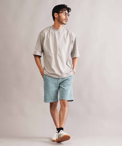 jiggys shop(ジギーズショップ)の「フェードピグメント加工 ワンポイント刺繍 5分袖Tシャツ(Tシャツ/カットソー・メンズ・ブラック系その他/グレー系その他/ブルー系その他/イエロー系その他・MEDIUM/LARGE/X-LARGE)」の5枚目の写真