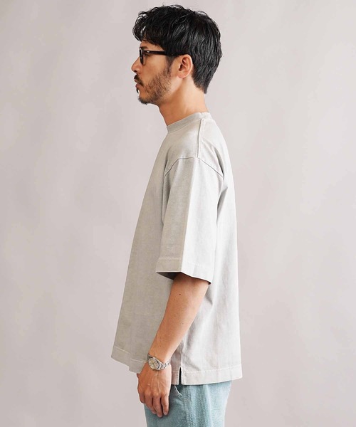 jiggys shop(ジギーズショップ)の「フェードピグメント加工 ワンポイント刺繍 5分袖Tシャツ(Tシャツ/カットソー・メンズ・ブラック系その他/グレー系その他/ブルー系その他/イエロー系その他・MEDIUM/LARGE/X-LARGE)」の20枚目の写真