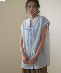 audrey and john wad | フロント紐リボン付きシアーブラウス(シャツ/ブラウス)