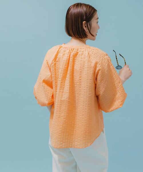 F by ROSSO（エフバイロッソ）の「F by ROSSO　サッカーボリュームスリーブブラウス（シャツ/ブラウス・レディース・ホワイト/ブラック/オレンジ・FREE）」の16枚目の写真