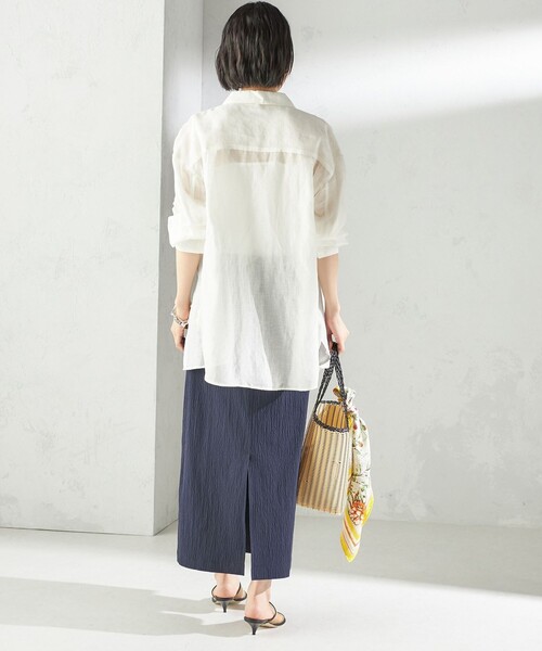 SHIPS(シップス)の「〈接触冷感〉ベア フライス カップ付 2ストラップ キャミ(キャミソール・レディース・オフホワイト/ブラック・ONE SIZE)」の5枚目の写真