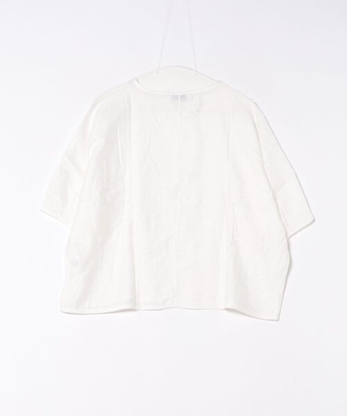 BLANC FICELLE(ブランフィセル)の「リラクシーシアー ブラウス(七分袖・ドルマンスリーブ)(シャツ/ブラウス・レディース・ホワイト/ベージュ/オレンジ/パープル/ブラック/グレイッシュブルー・M/L/XL)」の7枚目の写真
