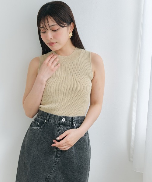 AND COUTURE（アンドクチュール）の「ラメノースリトップス（ニット/セーター・レディース・オフホワイト/ベージュ/ピンク/ライトグレー/ブラック・FREE）」の4枚目の写真
