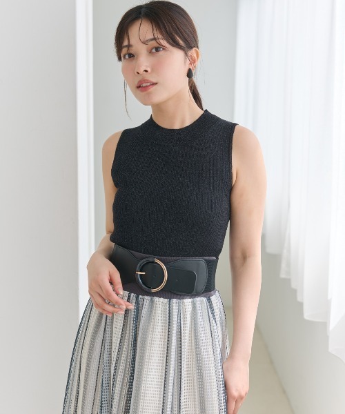 AND COUTURE（アンドクチュール）の「ラメノースリトップス（ニット/セーター・レディース・オフホワイト/ベージュ/ピンク/ライトグレー/ブラック・FREE）」の2枚目の写真