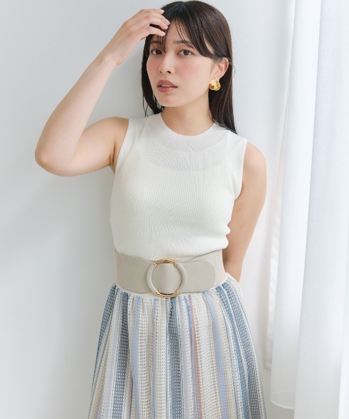 AND COUTURE（アンドクチュール）の「ラメノースリトップス（ニット/セーター・レディース・オフホワイト/ベージュ/ピンク/ライトグレー/ブラック・FREE）」の6枚目の写真