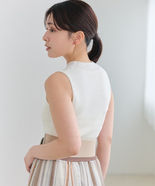 AND COUTURE（アンドクチュール）の「ラメノースリトップス（ニット/セーター・レディース・オフホワイト/ベージュ/ピンク/ライトグレー/ブラック・FREE）」の8枚目の写真
