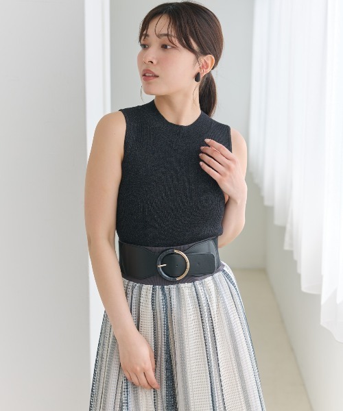 AND COUTURE（アンドクチュール）の「ラメノースリトップス（ニット/セーター・レディース・オフホワイト/ベージュ/ピンク/ライトグレー/ブラック・FREE）」の14枚目の写真
