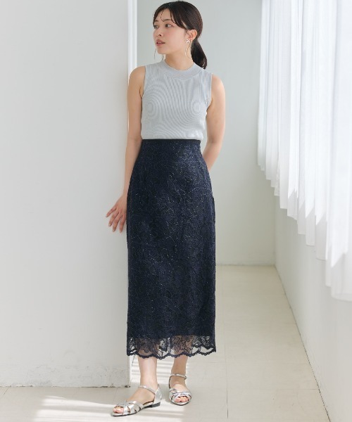 AND COUTURE（アンドクチュール）の「ラメノースリトップス（ニット/セーター・レディース・オフホワイト/ベージュ/ピンク/ライトグレー/ブラック・FREE）」の19枚目の写真